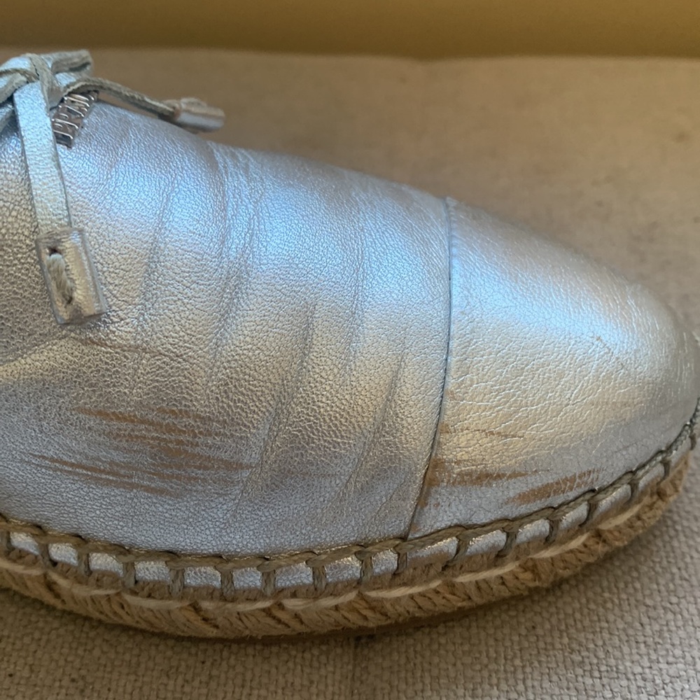 Prada Women's Espadrilles Silver Size 38/7.5 SB11 - Picture 15 of 16